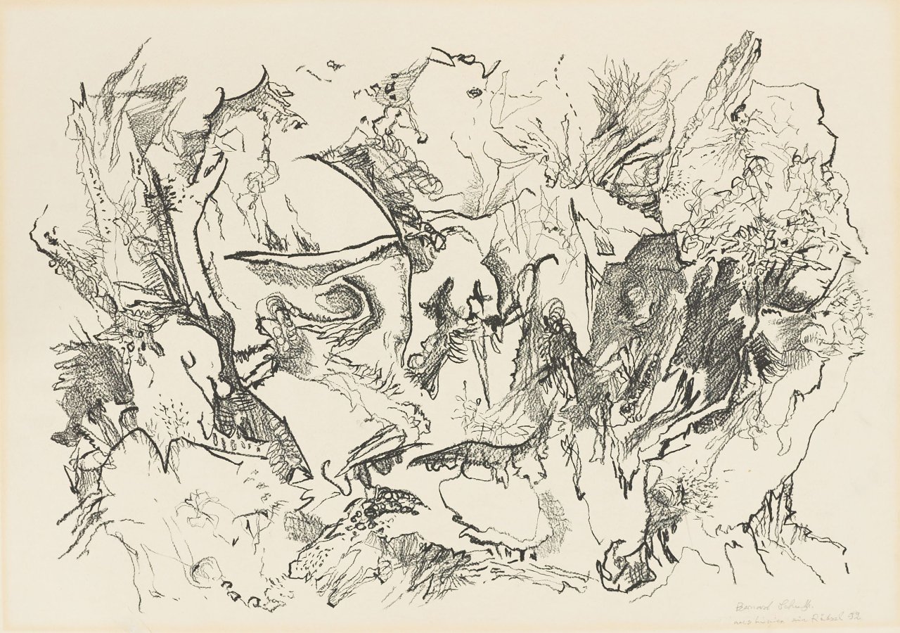 This picture shows the following artwork: Bernard Schultze. „Aus Linien ein Rätsel“. 1992.
