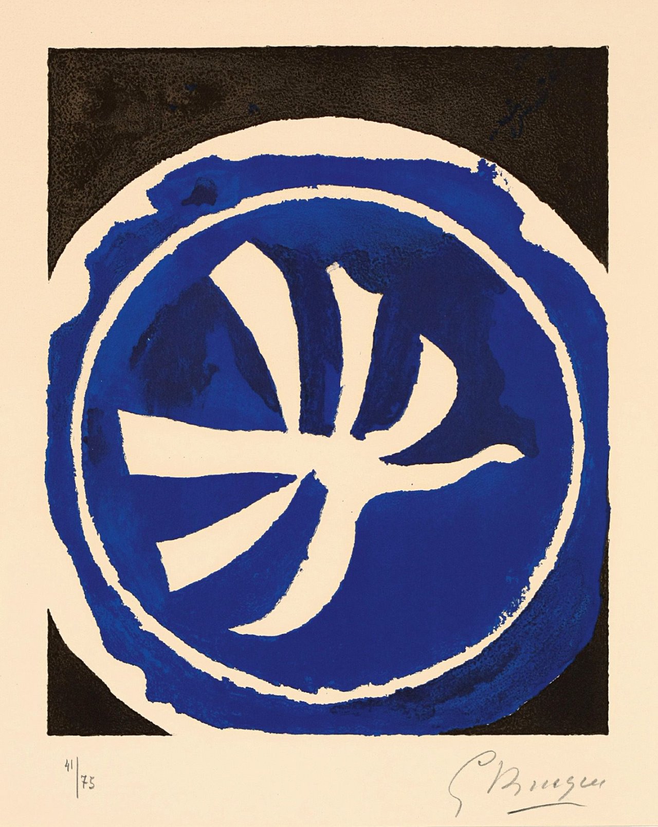 This picture shows the following artwork: Georges Braque. „L'oiseau blanc“. 1961.
