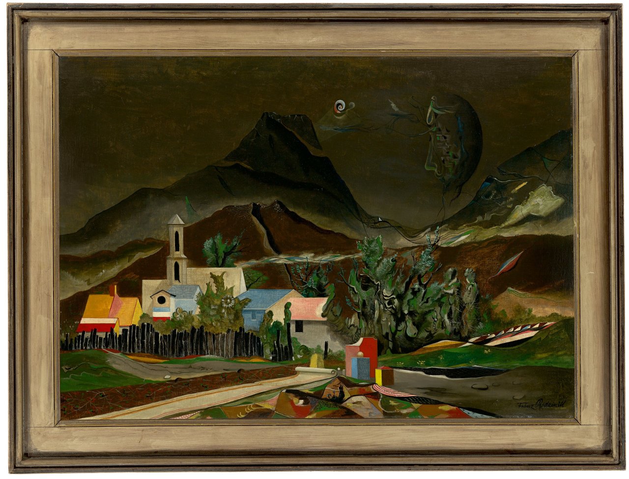 Auf diesem Bild ist das folgende Kunstwerk zu sehen: Franz Radziwill. „Die Fäden der Geheimnisse“. 1956.
