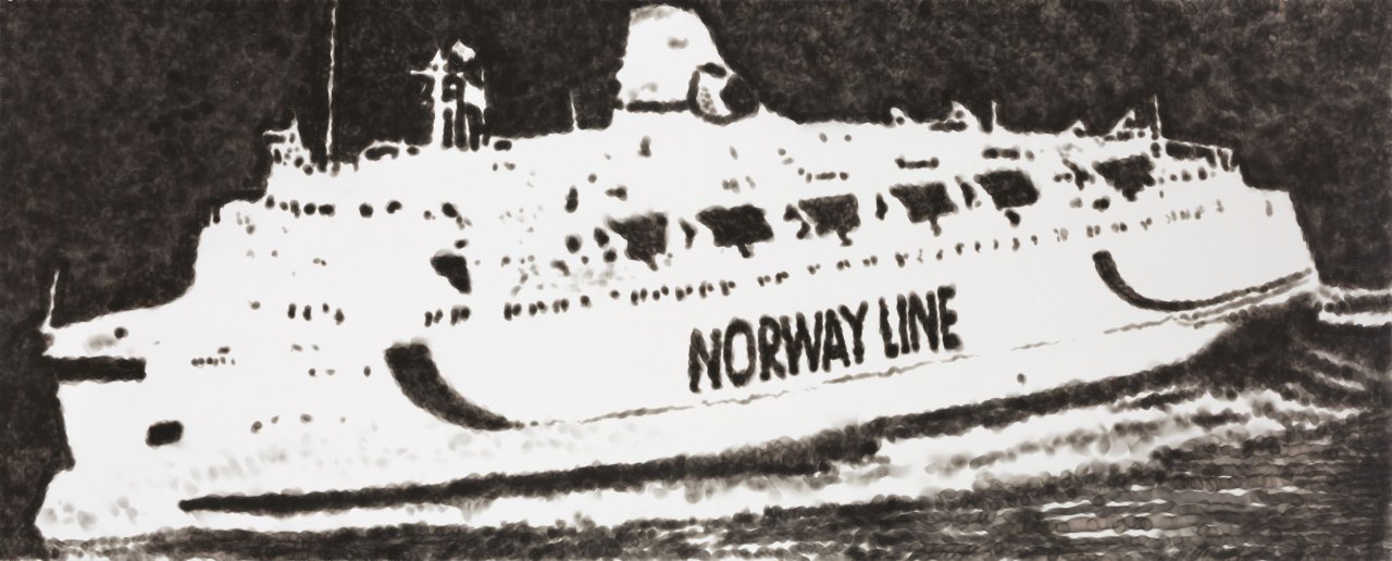 Auf diesem Bild ist das folgende Kunstwerk zu sehen: Jiří Georg Dokoupil. „Norway Line“. 1990.