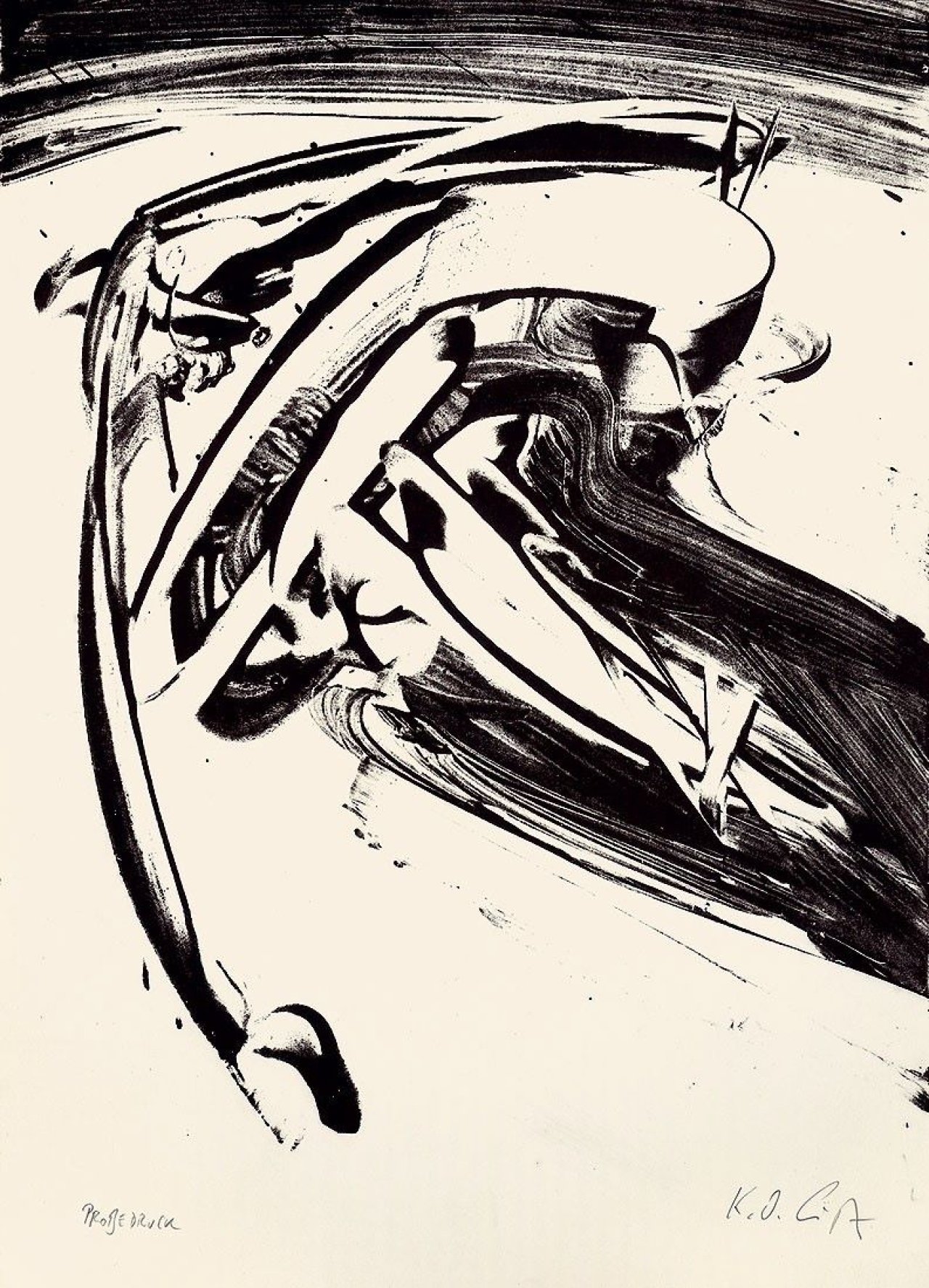 This picture shows the following artwork: Karl Otto Götz. „o.T. (Mappe Stadtplan)“ / Ohne Titel. 1963.