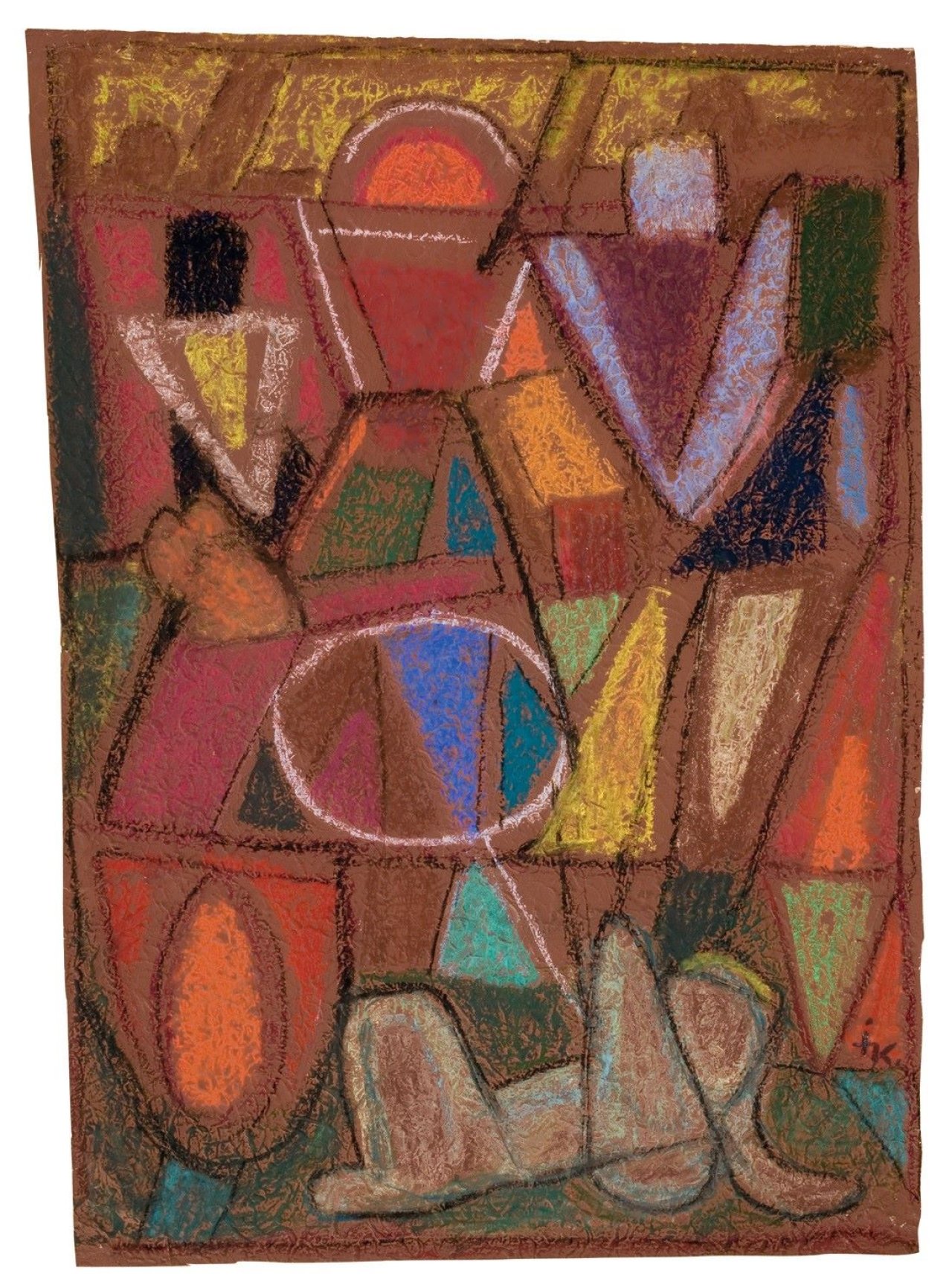 Auf diesem Bild ist das folgende Kunstwerk zu sehen: Ida Kerkovius. „Glasfensterartiges Pastell“. 1951.