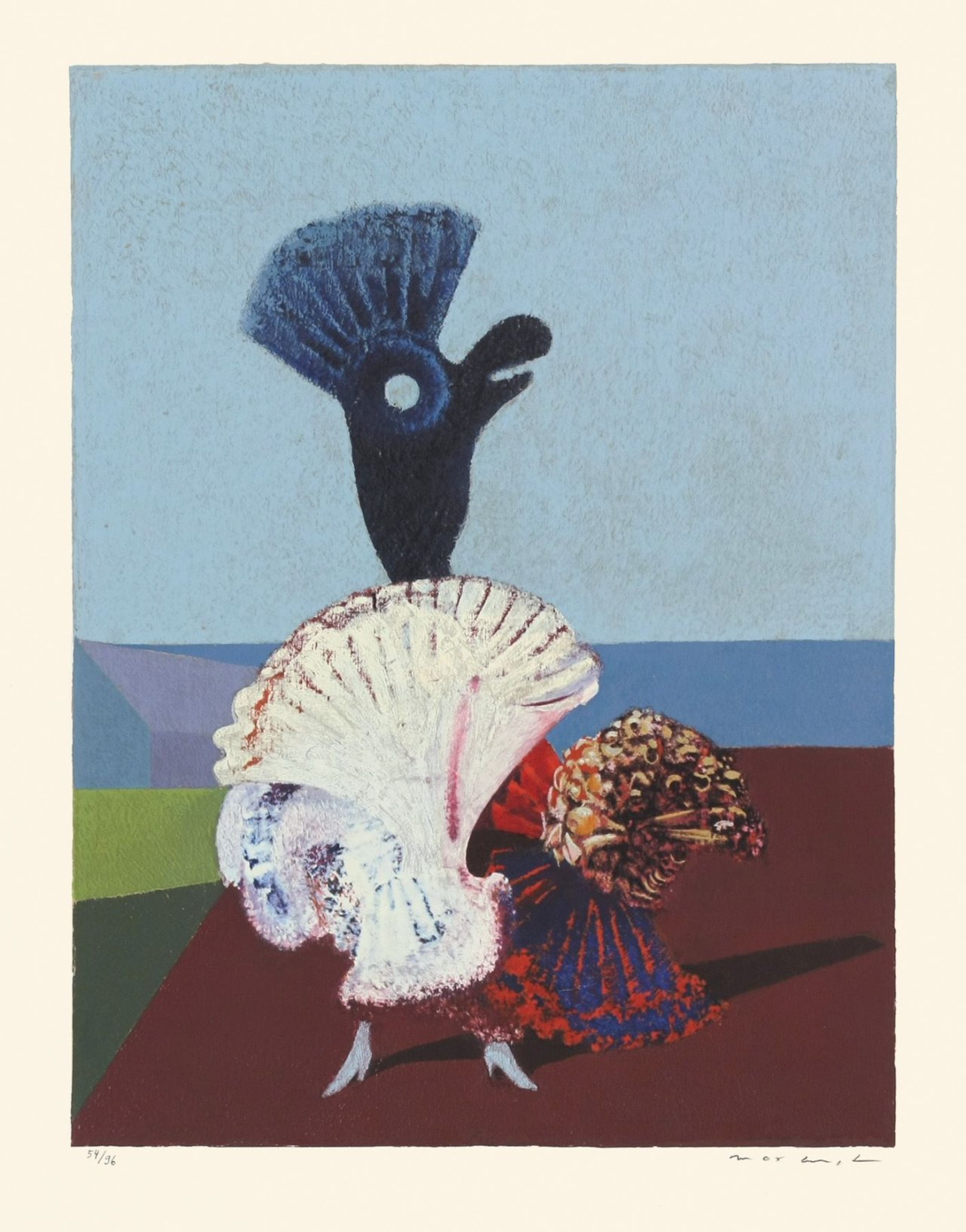 Auf diesem Bild ist das folgende Kunstwerk zu sehen: Max Ernst. „DANSEUSE ESPAGNOLE AU BORD DE LA MER“. 1973.