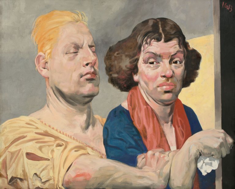 Auf diesem Bild ist das folgende Kunstwerk zu sehen: Johannes Grützke. „Julian und Friederike“. 1983.