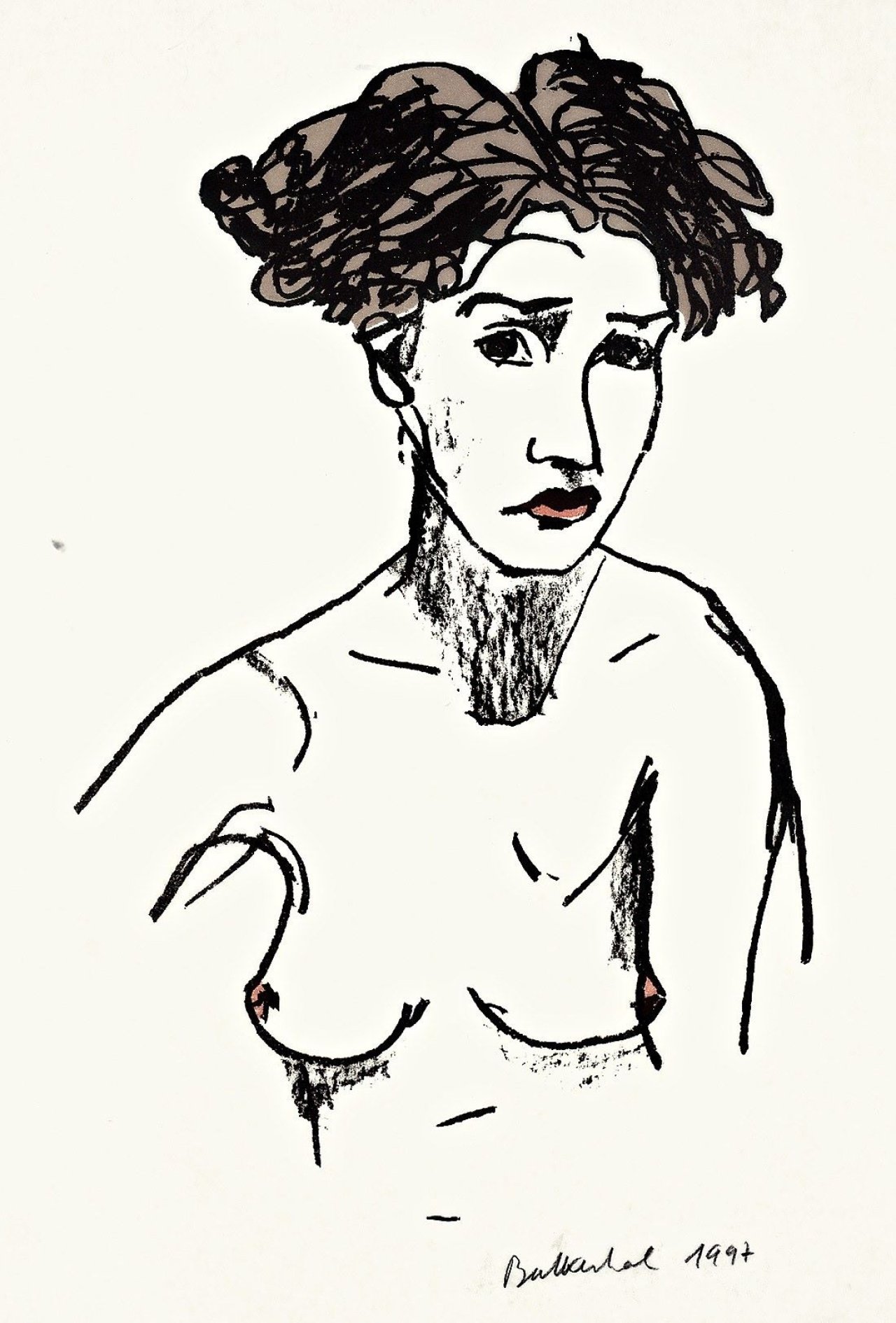 Auf diesem Bild ist das folgende Kunstwerk zu sehen: Stephan Balkenhol. „Nacktes Mädchen“. 1997.