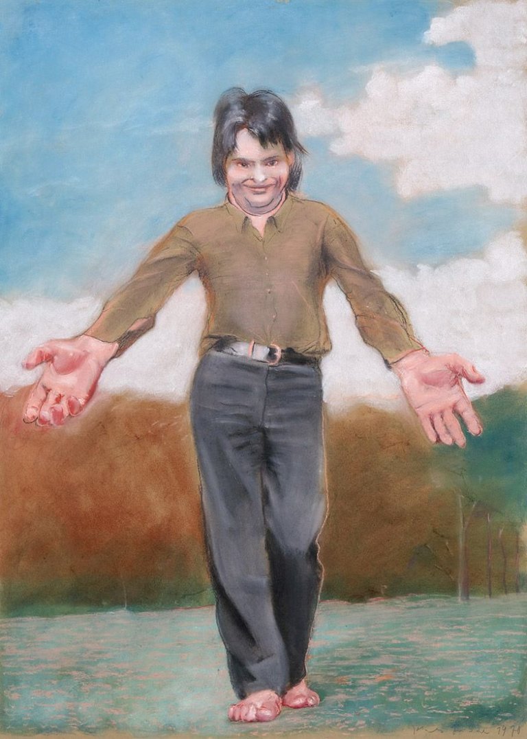 Auf diesem Bild ist das folgende Kunstwerk zu sehen: Johannes Grützke. „Da bin ich!“. 1970.