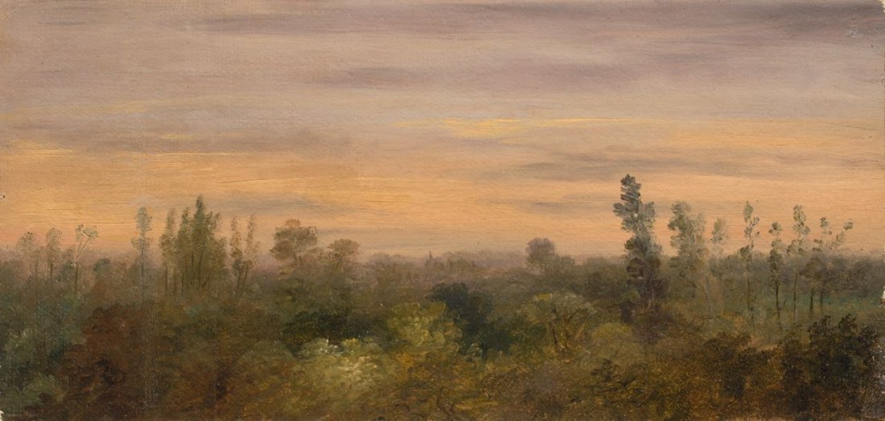 This picture shows the following artwork: Carl Gustav Carus. Blick über den Waldrand. 1840s / 1850s.