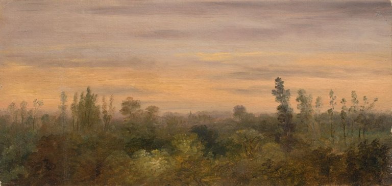 This picture shows the following artwork: Carl Gustav Carus. Blick über den Waldrand. 1840s / 1850s.