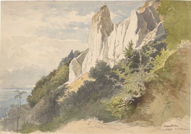 Auf diesem Bild ist das folgende Kunstwerk zu sehen: Viktor Paul Mohn. „Wissower Klinken“ (Rügen). 1881.