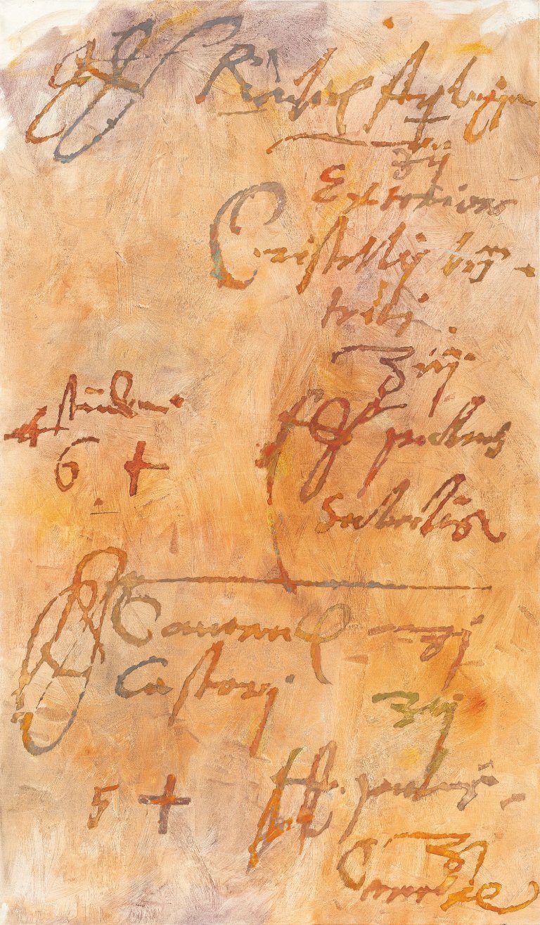 Auf diesem Bild ist das folgende Kunstwerk zu sehen: László Lakner. „Rezepte von Paracelsus“. 1980.