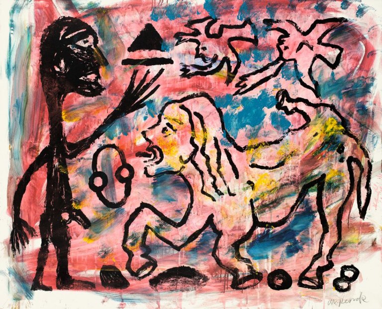Auf diesem Bild ist das folgende Kunstwerk zu sehen: A.R. Penck. Willst Du oder willst Du nicht. 1990.