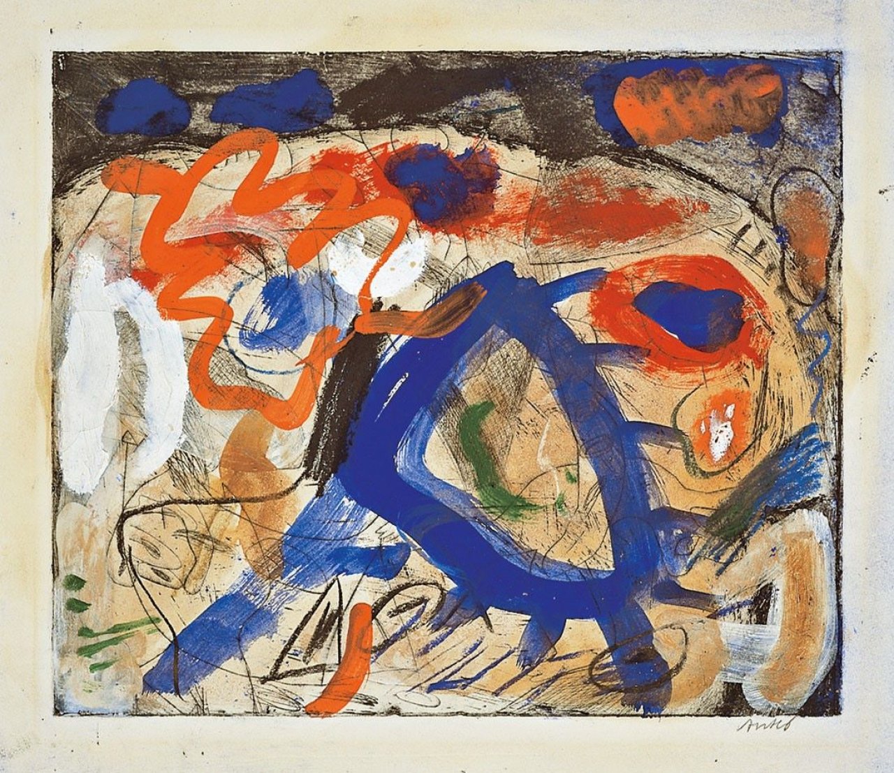 Auf diesem Bild ist das folgende Kunstwerk zu sehen: Horst Antes. Ohne Titel. Um 1962.