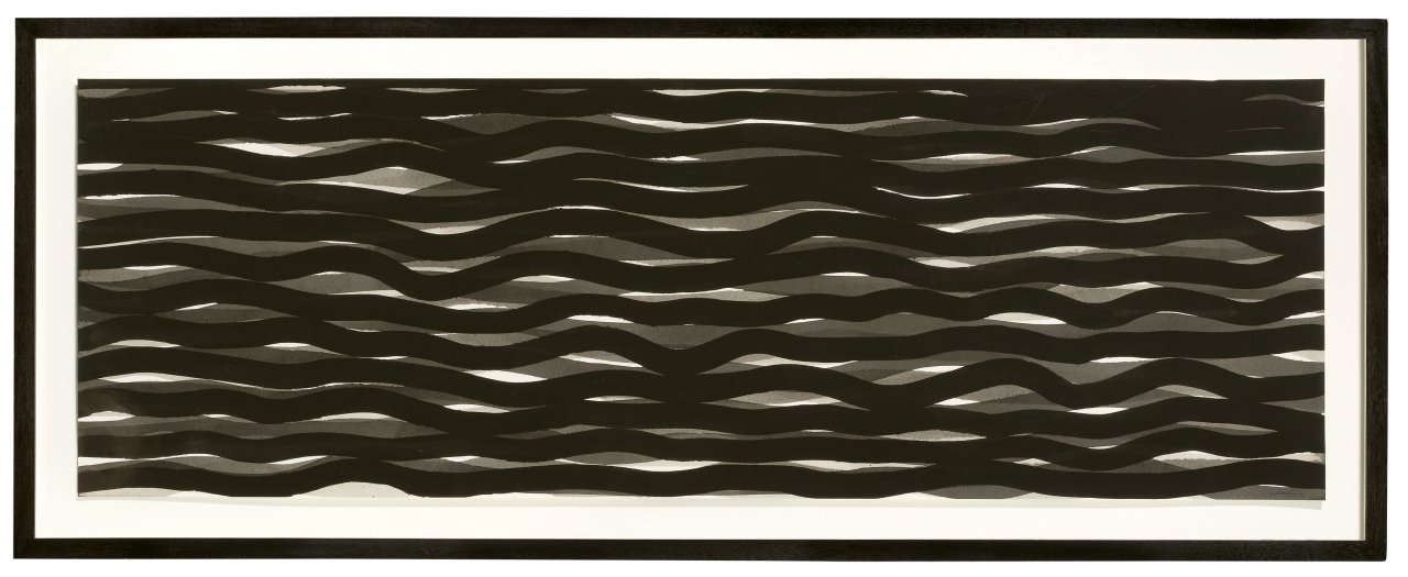 This picture shows the following artwork: Sol LeWitt. Untitled (Gray, White and Black Wavy Bands). 2004.