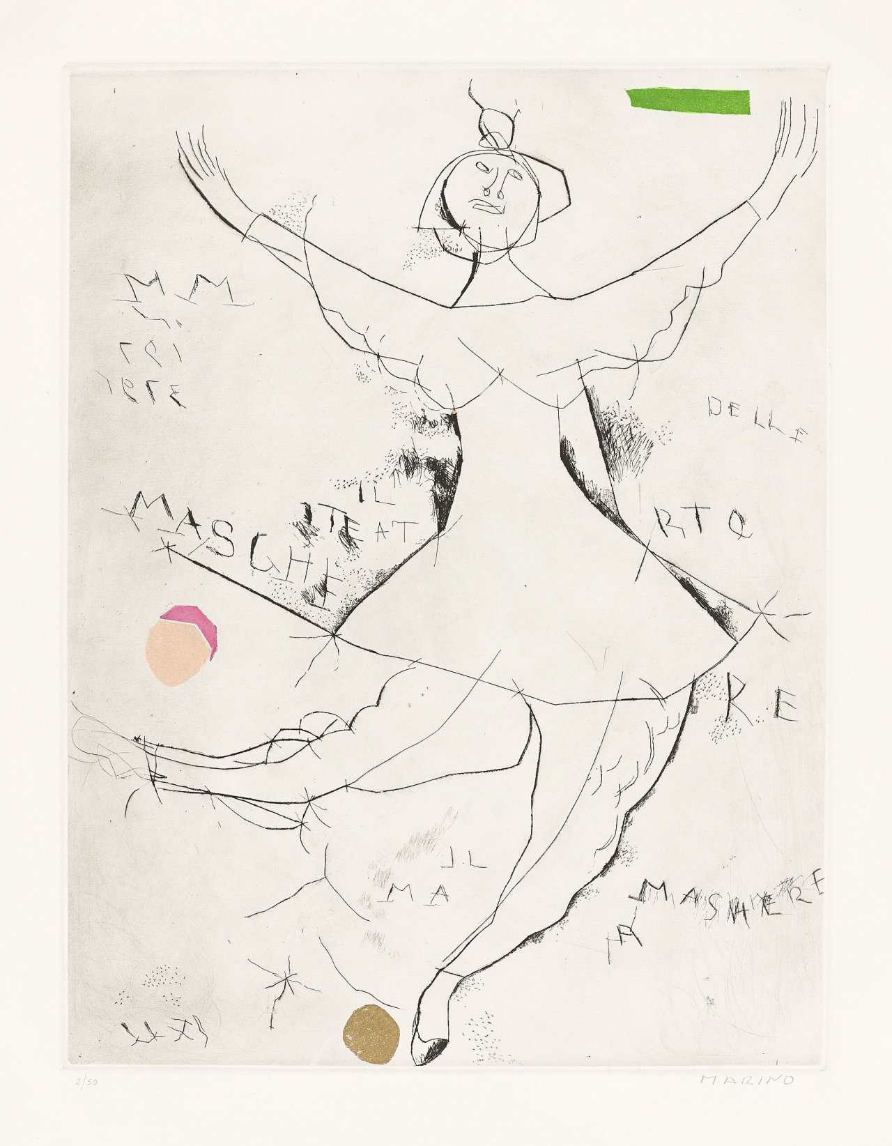 Auf diesem Bild ist das folgende Kunstwerk zu sehen: Marino Marini. „Danza minima I“. 1973.