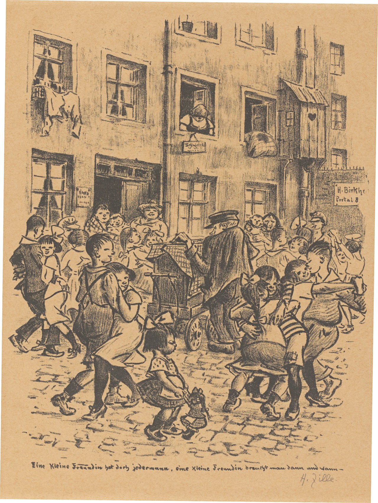 Auf diesem Bild ist das folgende Kunstwerk zu sehen: Heinrich Zille. „Eine kleine Freundin ....“. 1924.