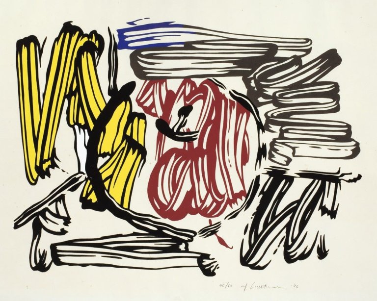 Auf diesem Bild ist das folgende Kunstwerk zu sehen: Roy Lichtenstein. „Red and Yellow Apple“. 1983.