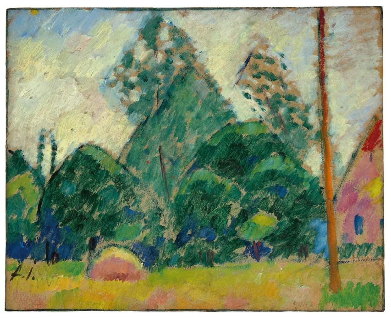 Auf diesem Bild ist das folgende Kunstwerk zu sehen: Alexej von Jawlensky. „Runde Bäume – Wasserburg“. 1906.