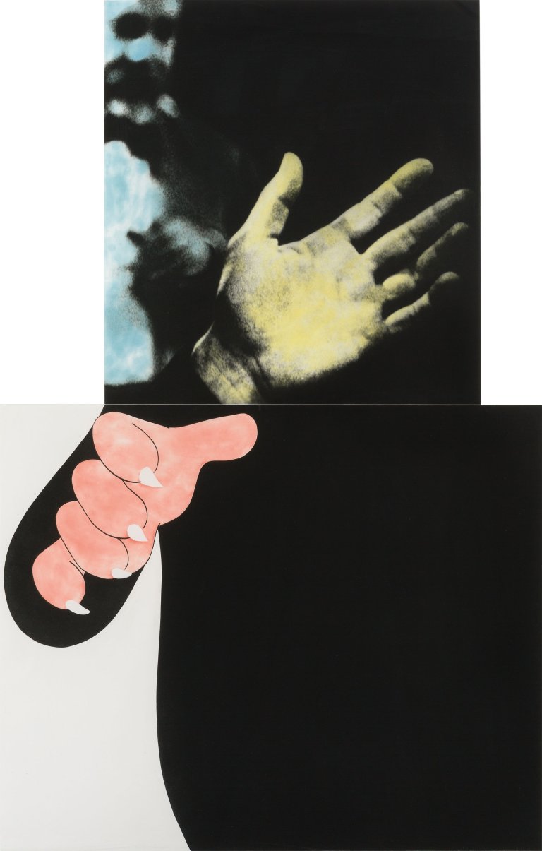 Auf diesem Bild ist das folgende Kunstwerk zu sehen: John Baldessari. „Two Hands (with distant figure)“. 1989-90.