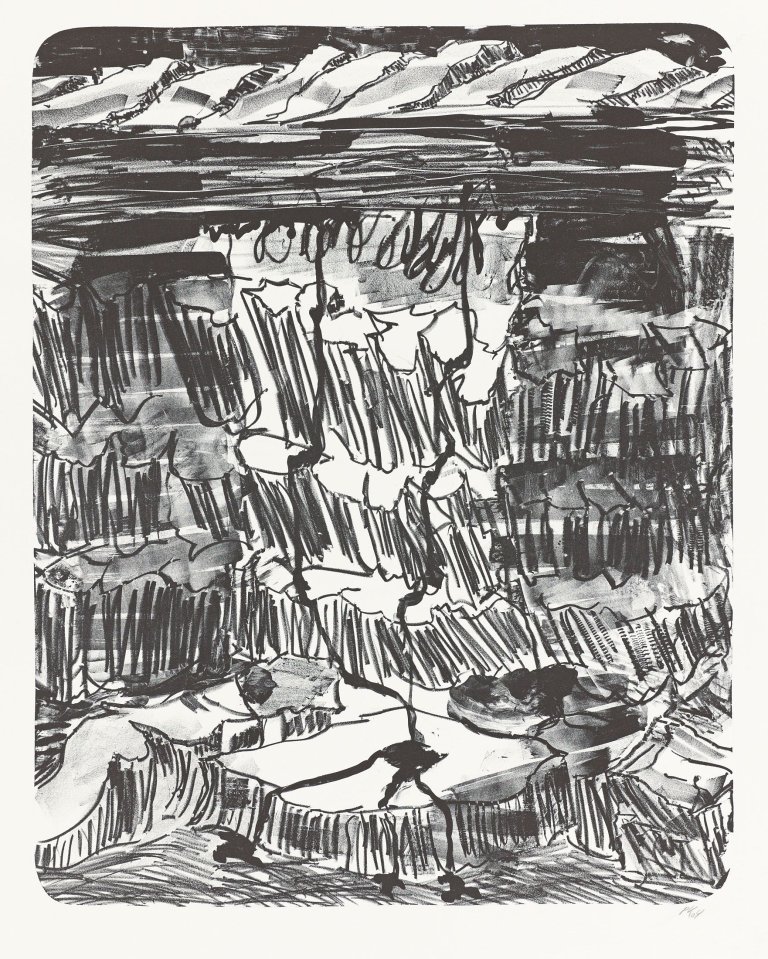 Auf diesem Bild ist das folgende Kunstwerk zu sehen: Per Kirkeby. „Ohne Titel“. 2004.