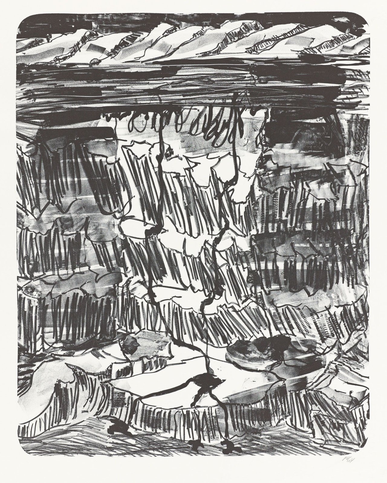 Auf diesem Bild ist das folgende Kunstwerk zu sehen: Per Kirkeby. „Ohne Titel“. 2004.