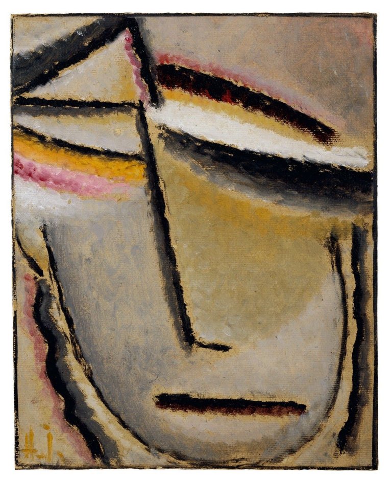 Auf diesem Bild ist das folgende Kunstwerk zu sehen: Alexej von Jawlensky. „Abstrakter Kopf“. Um 1927.
