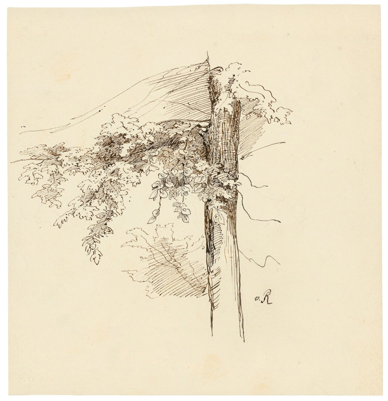 Auf diesem Bild ist das folgende Kunstwerk zu sehen: Carl Friedrich von Rumohr. Baumstudie.