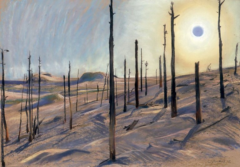Auf diesem Bild ist das folgende Kunstwerk zu sehen: Willy Jaeckel. „Der tote Wald“. 1935.