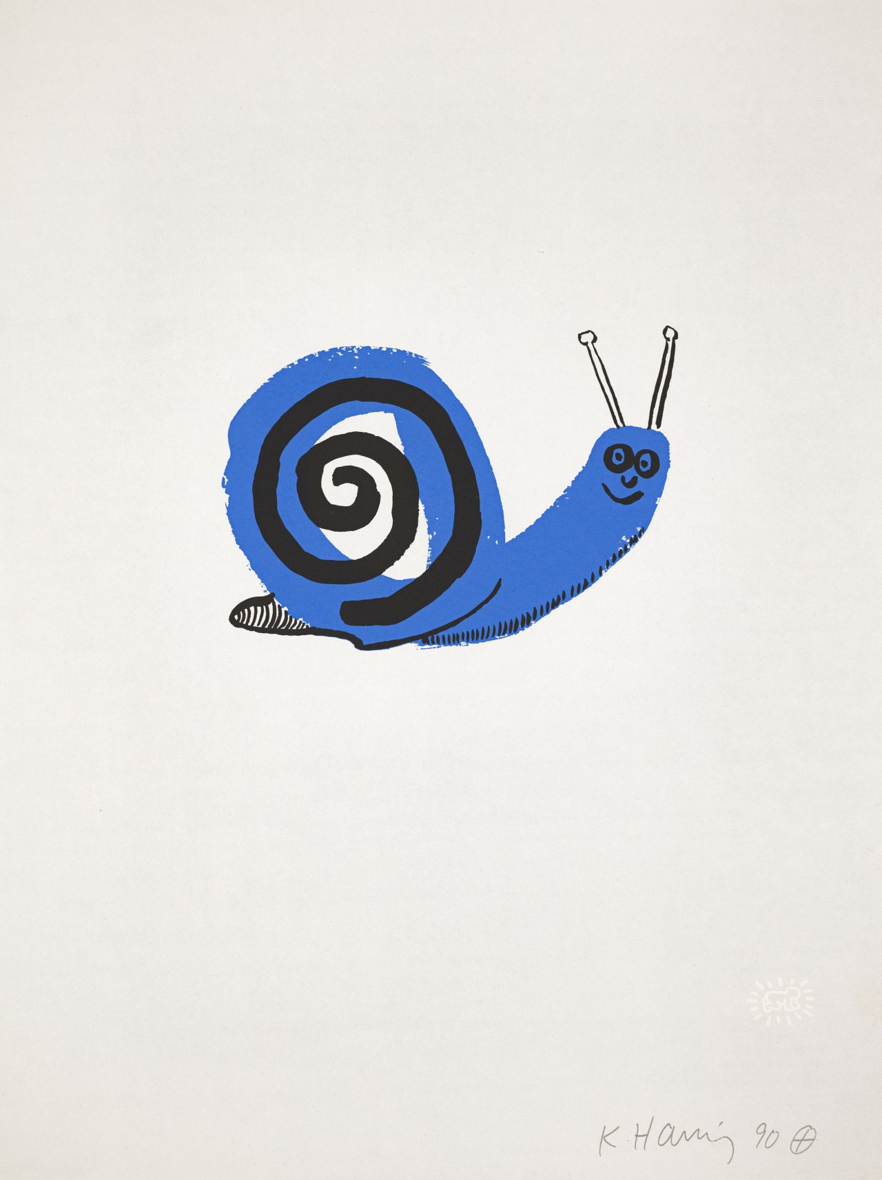 This picture shows the following artwork: Keith Haring. From: ”The story of red + blue”. 1989/90.