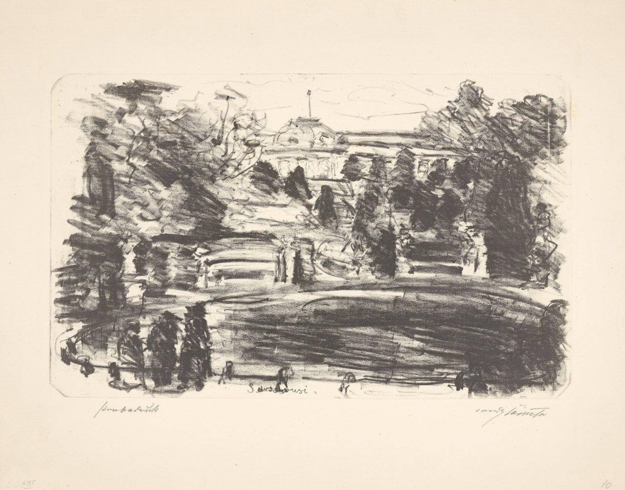 This picture shows the following artwork: Lovis Corinth. ”Sanssouci”. 1916.