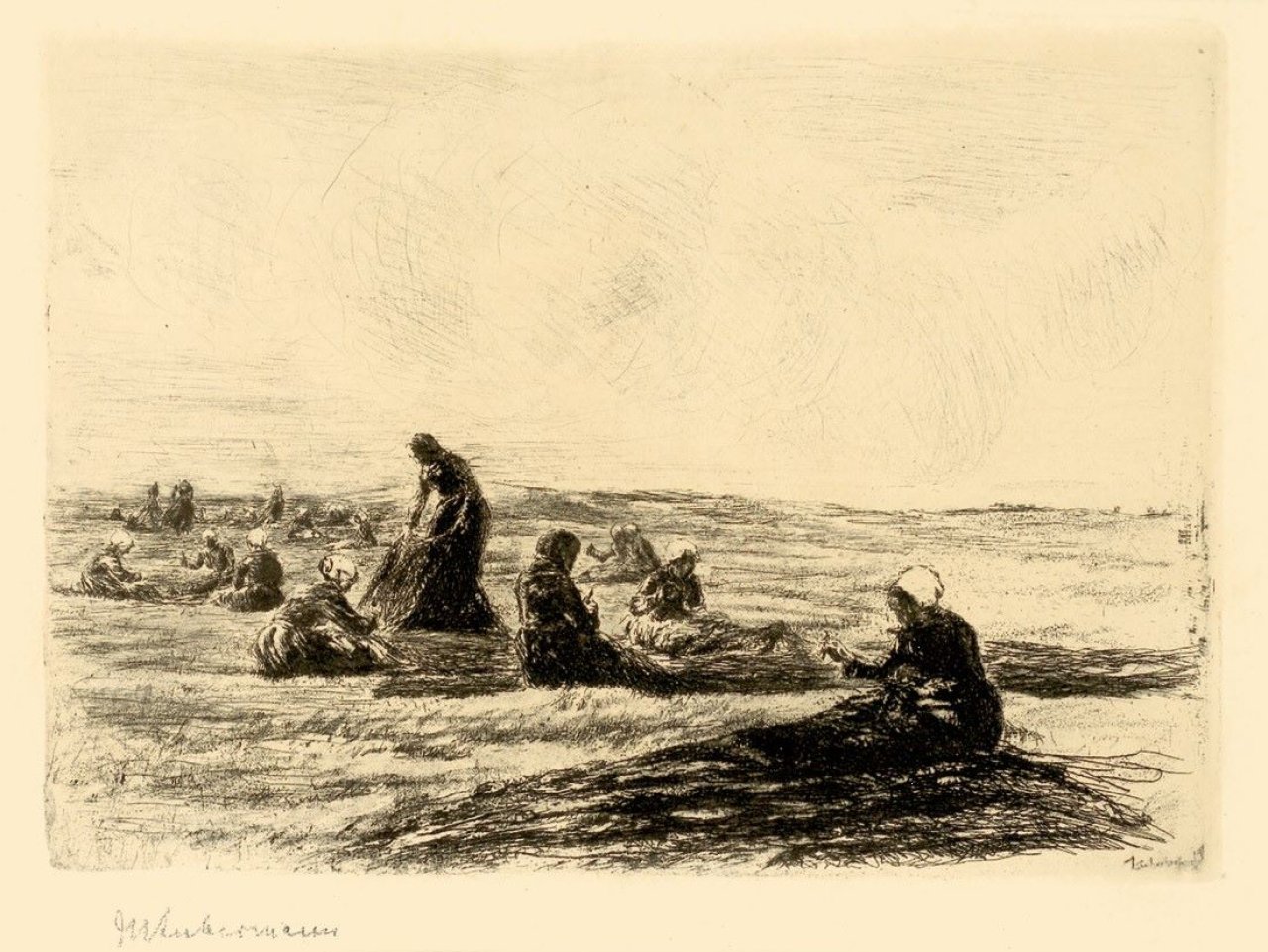 This picture shows the following artwork: Max Liebermann. „Netzflickerinnen“. 1894.