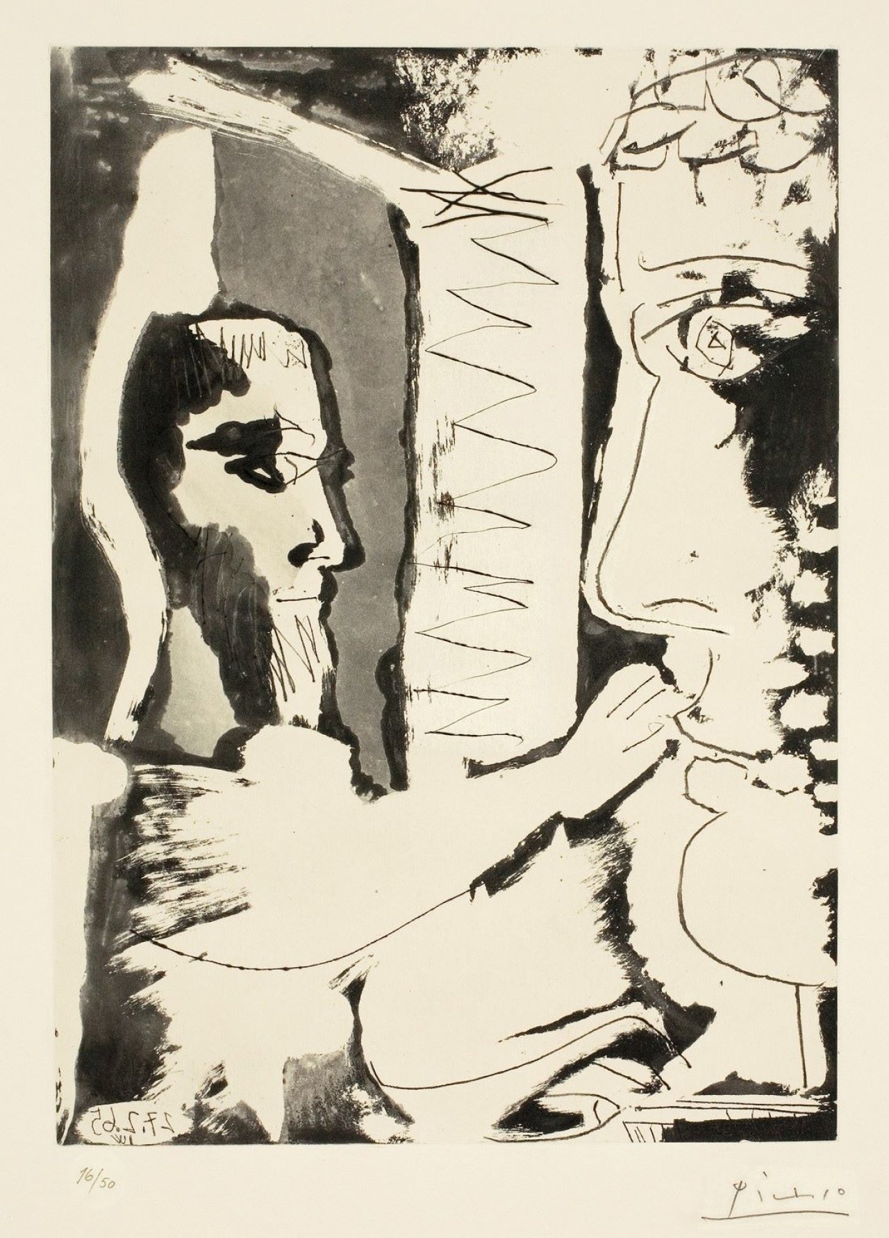 This picture shows the following artwork: Pablo Picasso. „Sculpteur et sculpture“. 1965.