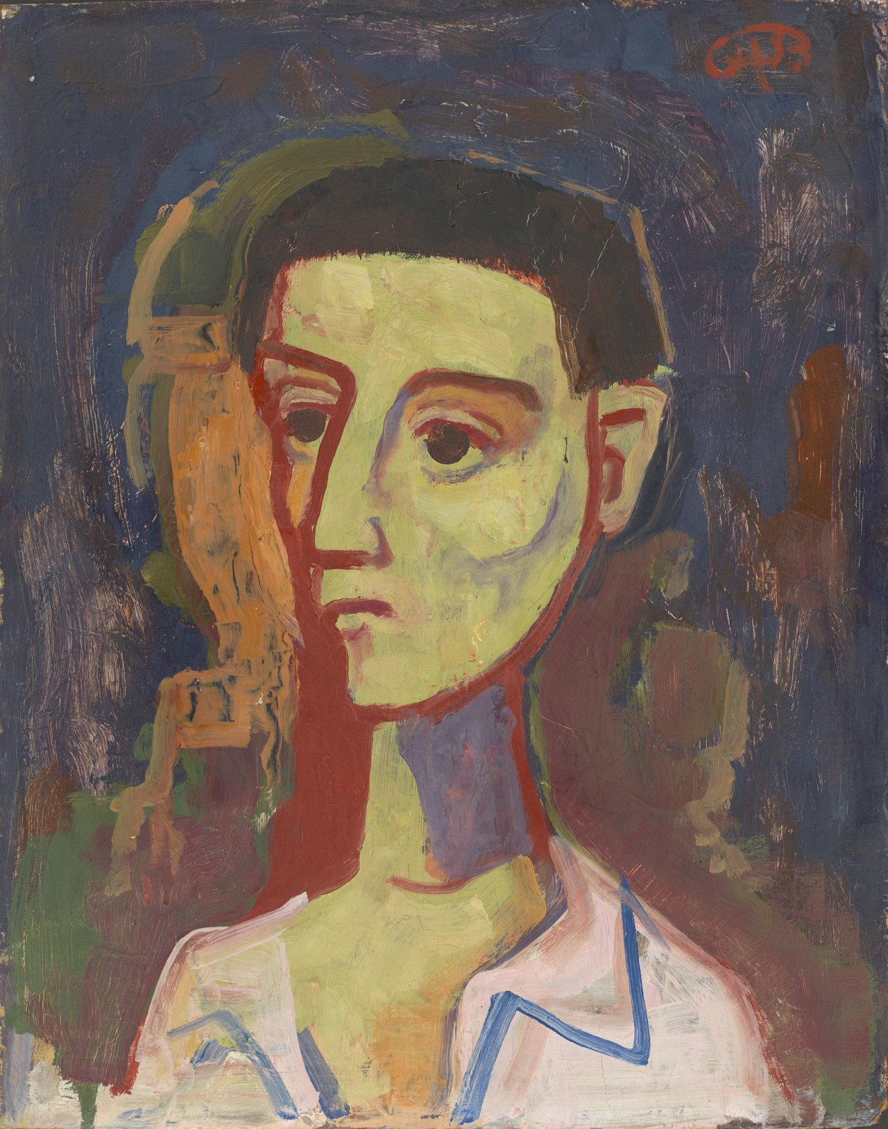 Auf diesem Bild ist das folgende Kunstwerk zu sehen: Karl Hofer. Junger Mann. 1953.