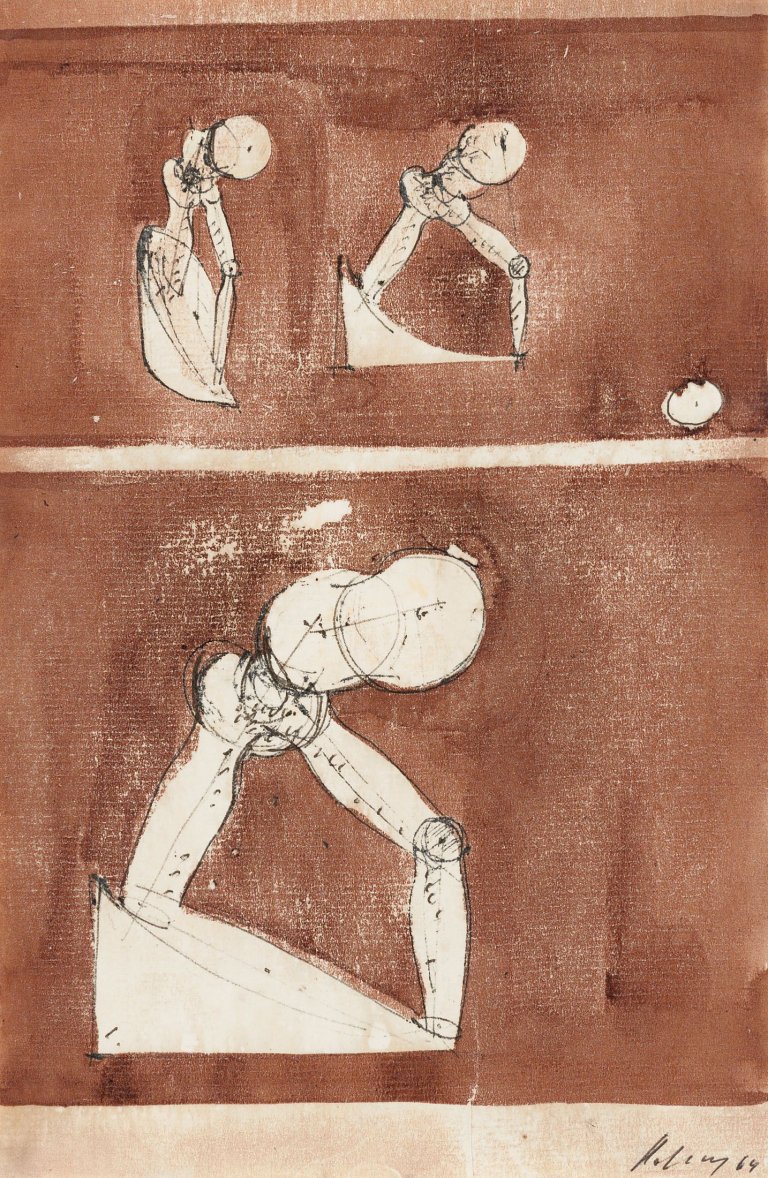 Auf diesem Bild ist das folgende Kunstwerk zu sehen: Rudolf Hoflehner. Ohne Titel. 1964.