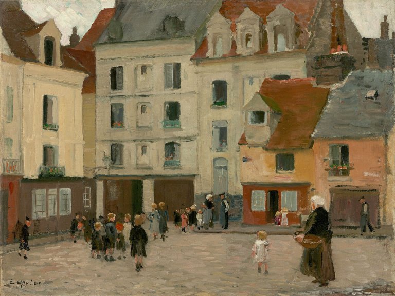Auf diesem Bild ist das folgende Kunstwerk zu sehen: Ernst Oppler. „Platz in Dieppe“. 1910.