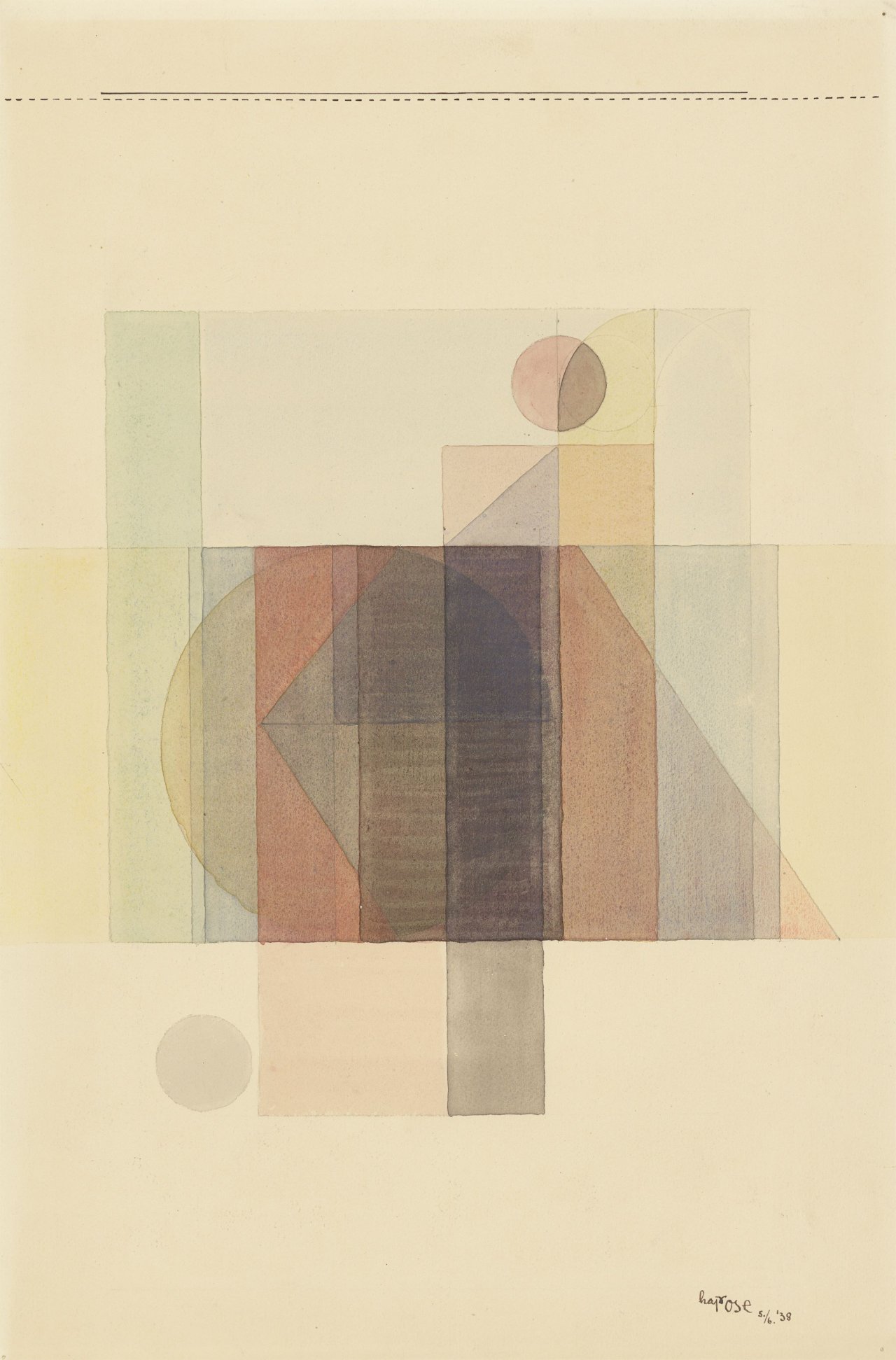 Auf diesem Bild ist das folgende Kunstwerk zu sehen: Hajo Rose. Farbstudie. 1938.
