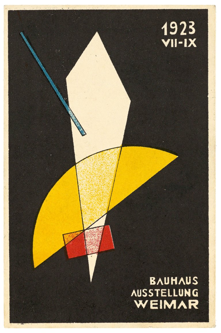 Auf diesem Bild ist das folgende Kunstwerk zu sehen: László Moholy-Nagy. „1923 VII – IX Bauhaus Ausstellung Weimar“. 1923.
