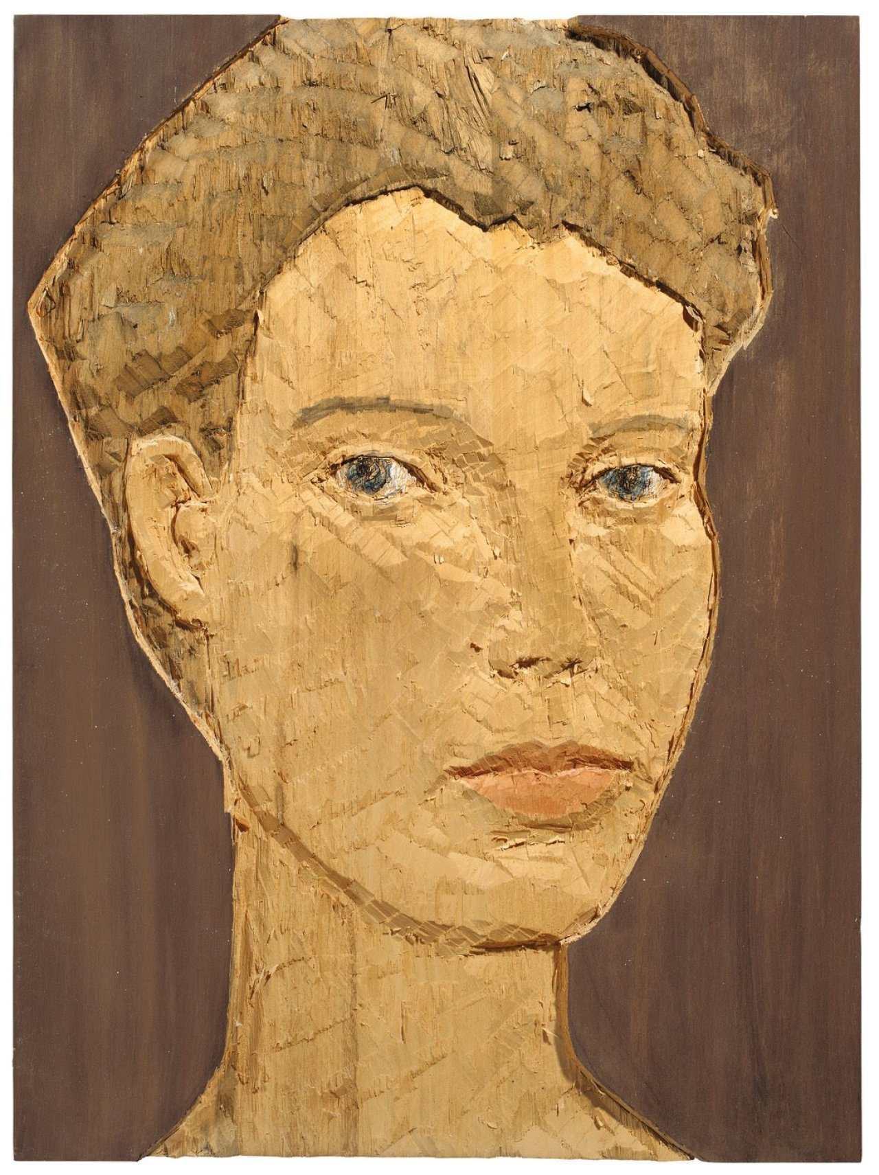 Auf diesem Bild ist das folgende Kunstwerk zu sehen: Stephan Balkenhol. Kopfrelief. 2001.