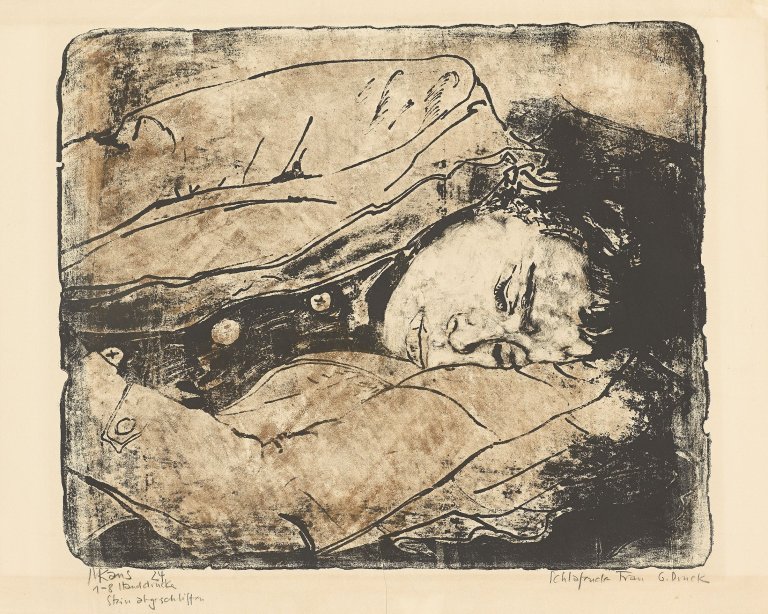 Auf diesem Bild ist das folgende Kunstwerk zu sehen: Max Kaus. „Schlafende Frau“. Um 1924/25.
