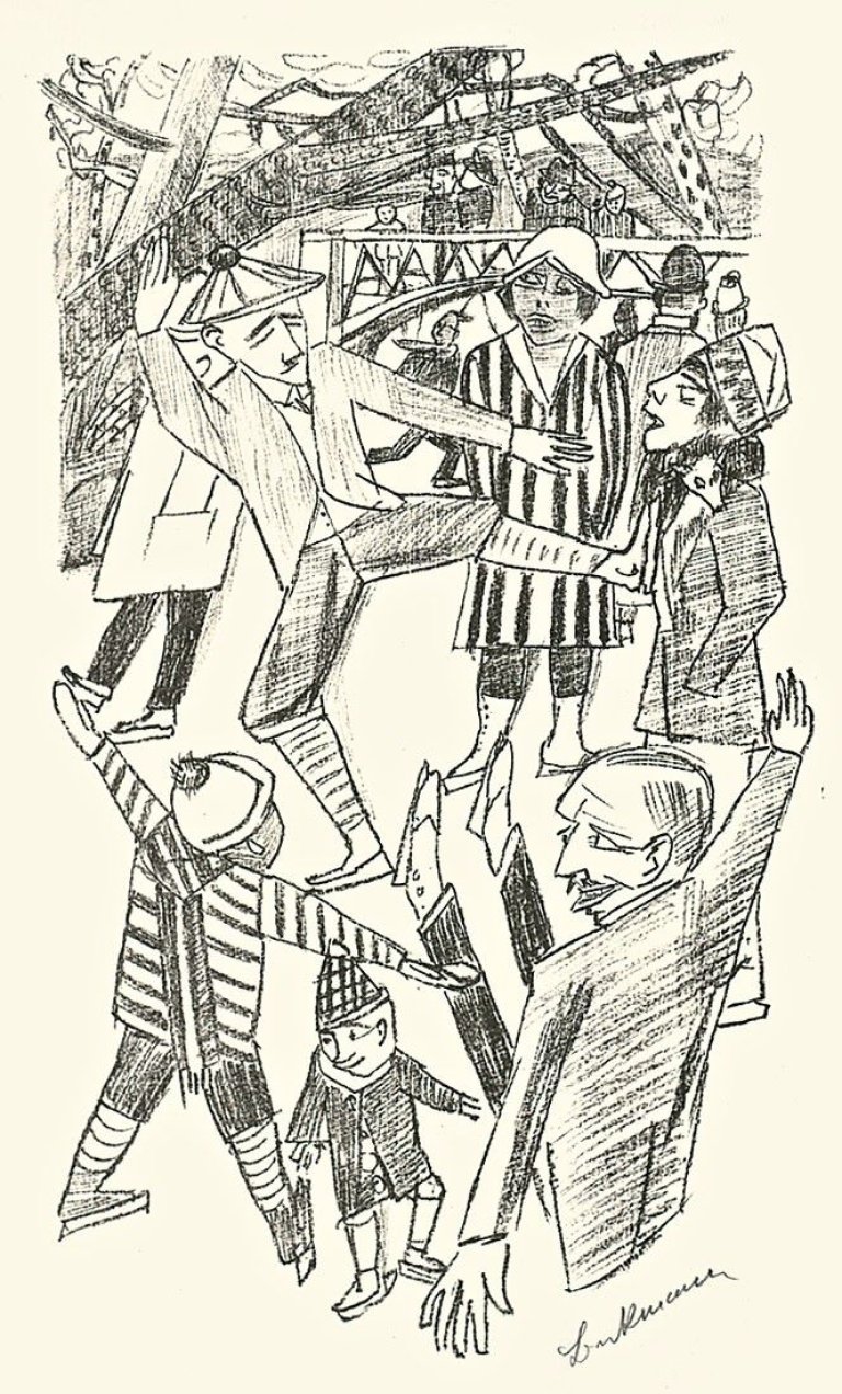 Auf diesem Bild ist das folgende Kunstwerk zu sehen: Max Beckmann. „Eislauf“. 1922.