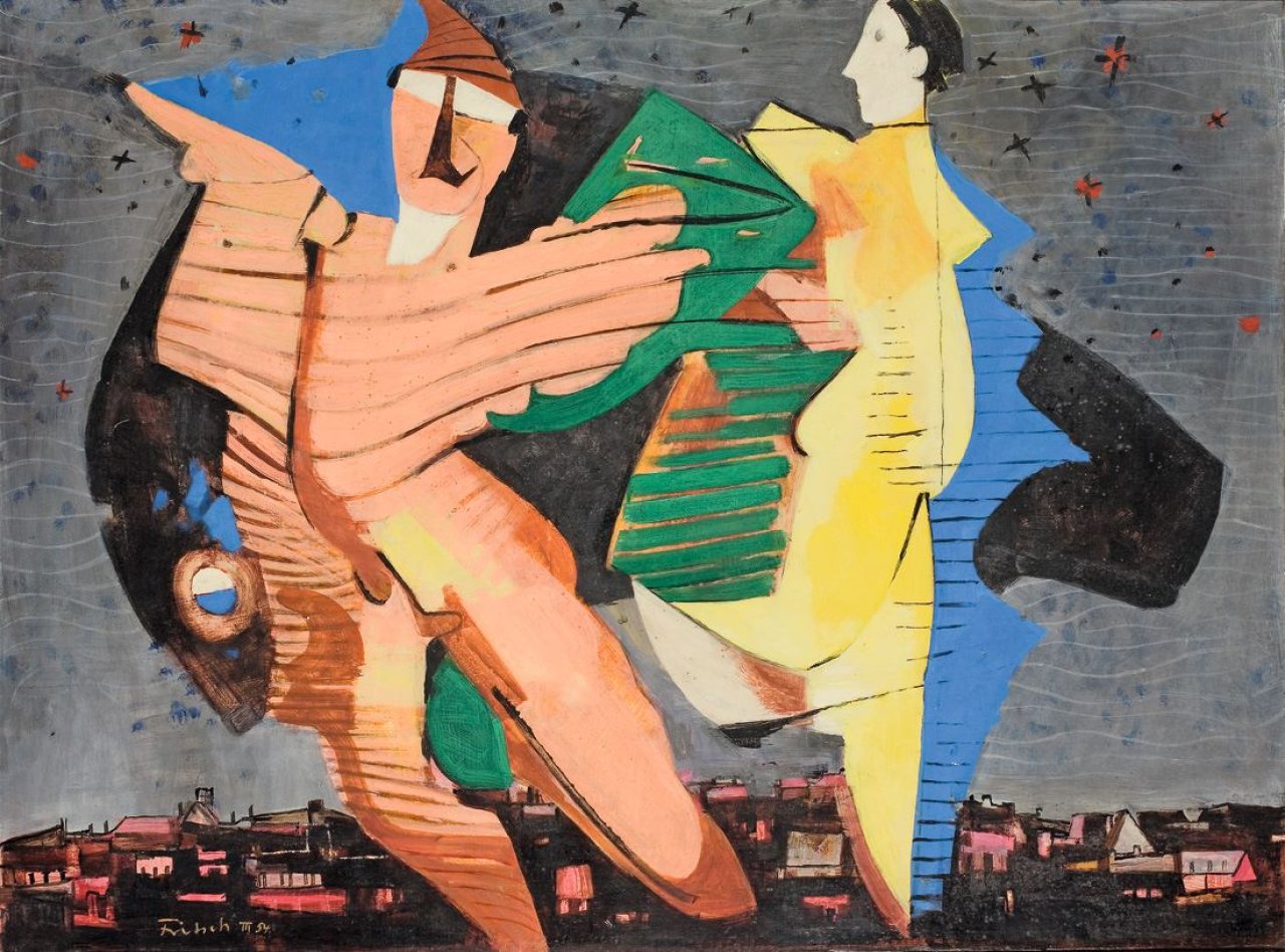 Auf diesem Bild ist das folgende Kunstwerk zu sehen: Ernst Fritsch. „Dämonen über der Stadt“. 1954.