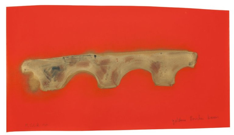 Auf diesem Bild ist das folgende Kunstwerk zu sehen: Thomas Schütte. „Goldene Brücken bauen“. 1981.
