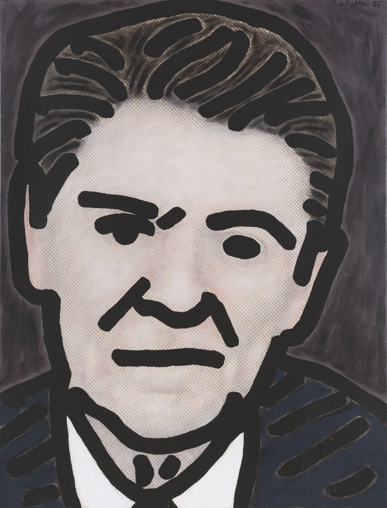 This picture shows the following artwork: C.O. Paeffgen. Ronald Reagan. 1985.