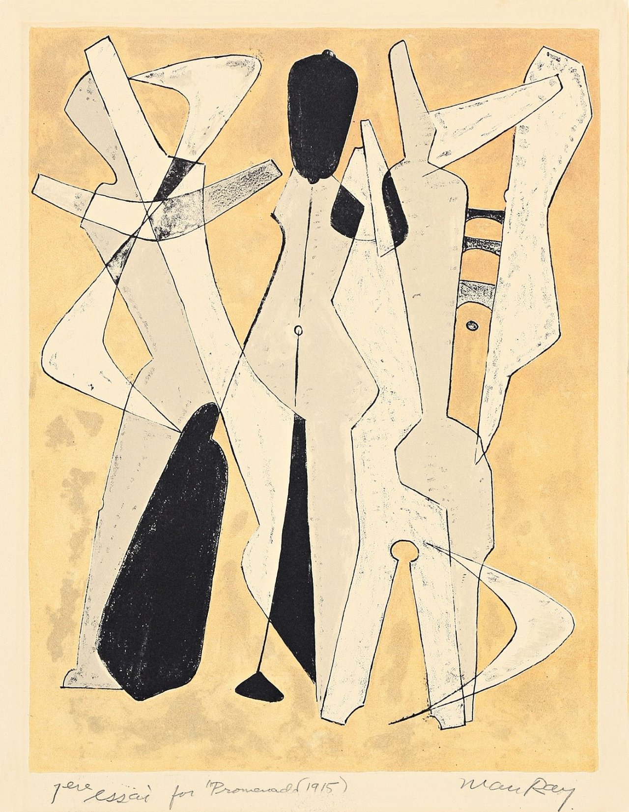 This picture shows the following artwork:  Man Ray. „Promenade“. 1965.