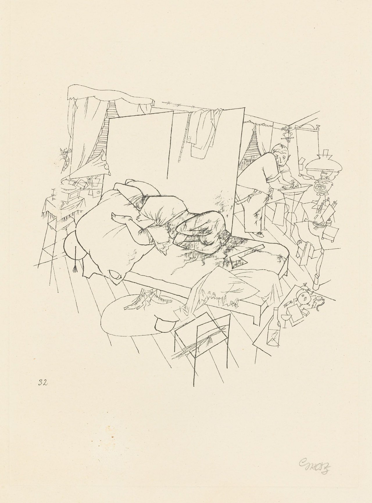 Auf diesem Bild ist das folgende Kunstwerk zu sehen: George Grosz. „Lustmord in der Ackerstrasse“. 1916/17.