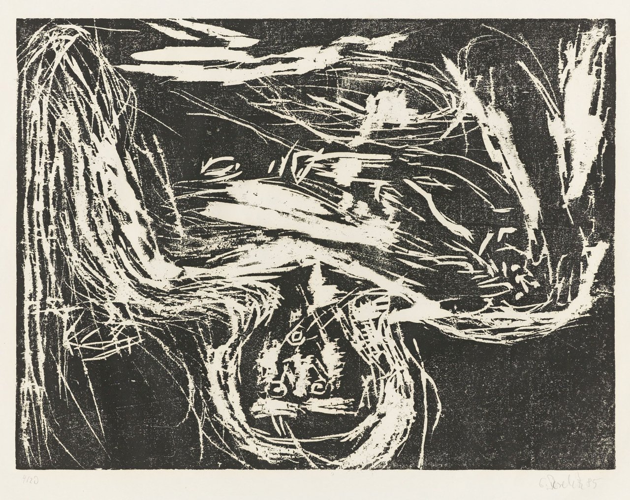 This picture shows the following artwork: Georg Baselitz. Untitled. 1985.