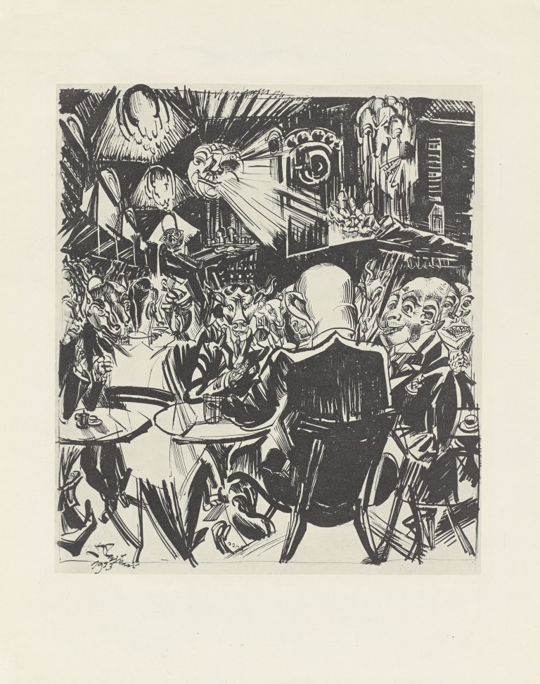 Auf diesem Bild ist das folgende Kunstwerk zu sehen: Ludwig Meidner. „Straßen und Cafés“. 1913/18.