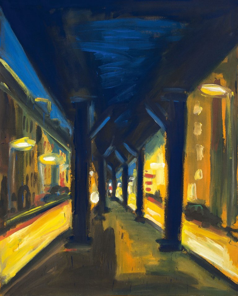Auf diesem Bild ist das folgende Kunstwerk zu sehen: Helmut Middendorf. „Skalitzer Straße Hochbahn“. 1987.