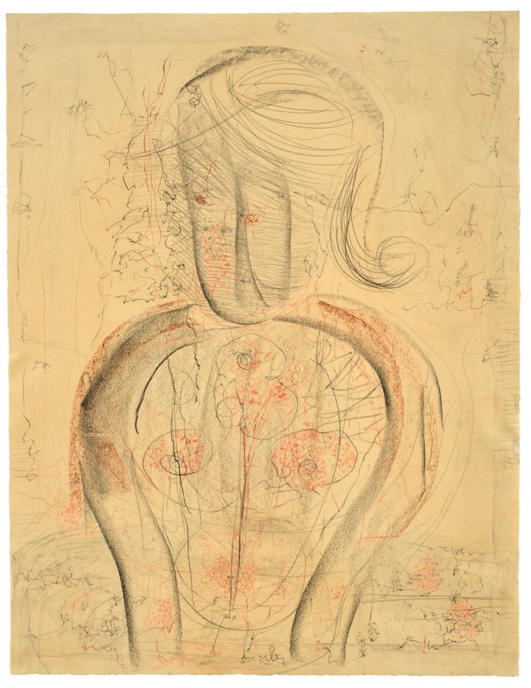 Auf diesem Bild ist das folgende Kunstwerk zu sehen: Gerhard Altenbourg. „Erotomanische Jungfrau“. 1962.
