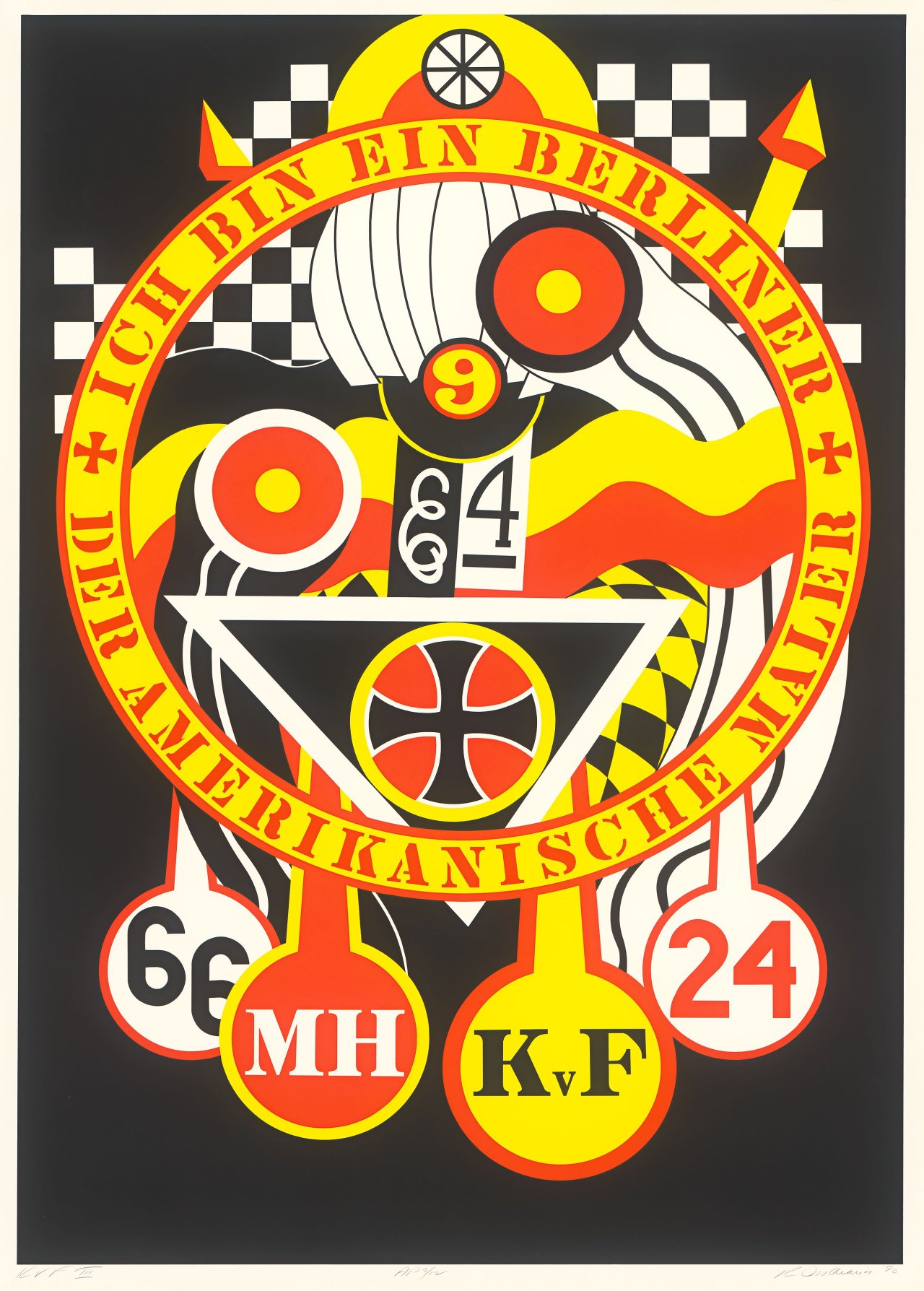 This picture shows the following artwork: Robert Indiana. ”The Hartley Elegies: Berlin Series Kvf III”. 1990.