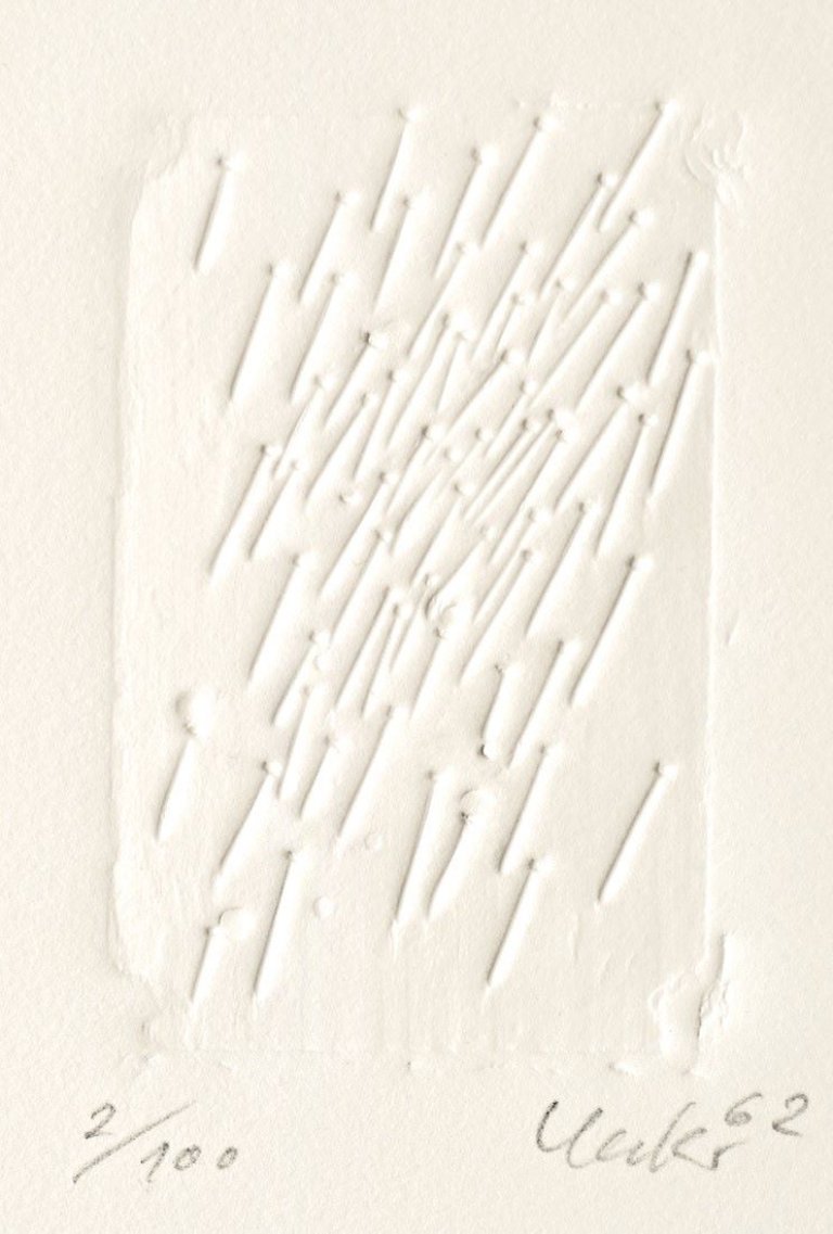 Auf diesem Bild ist das folgende Kunstwerk zu sehen: Günther Uecker. Ohne Titel. 1962.